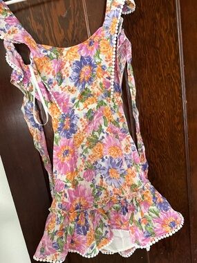 Floral Ruffle Sundress - Pink, Orange & Purple
